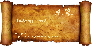 Almássy Máté névjegykártya